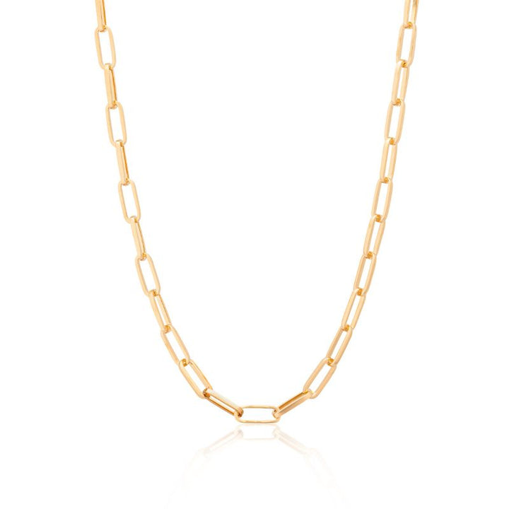 Paper clip chain EMF blocker necklace gold