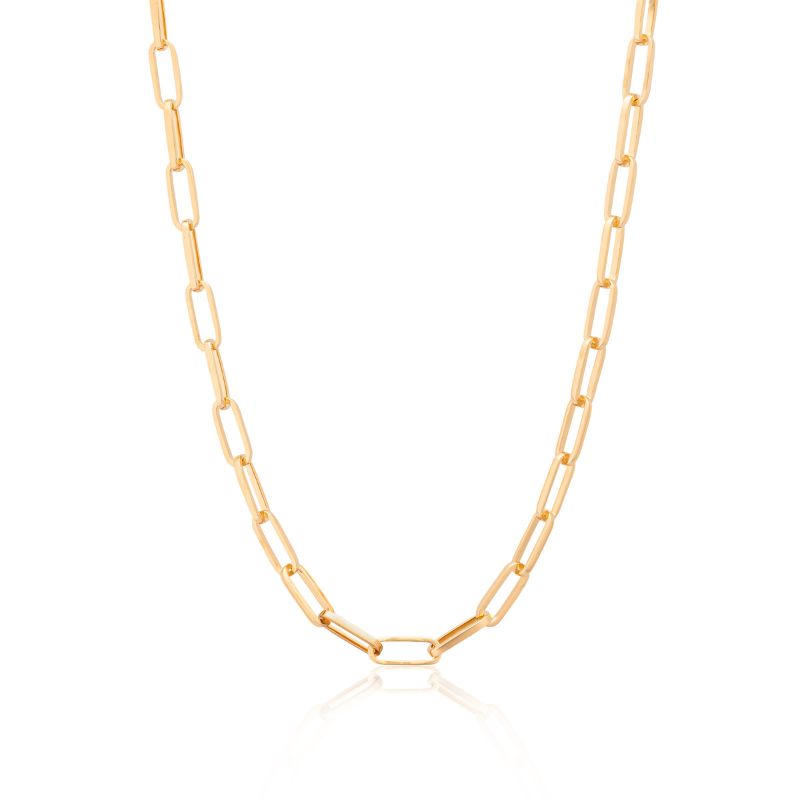 Paper clip chain EMF blocker necklace gold