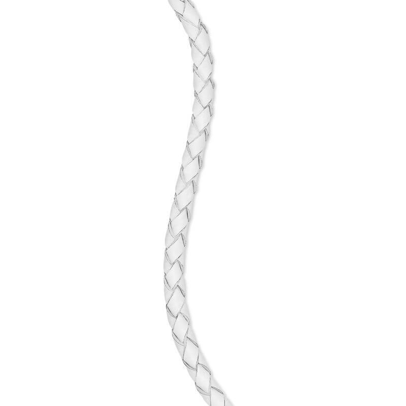 Women's EMF protection bracelet white braided leather band