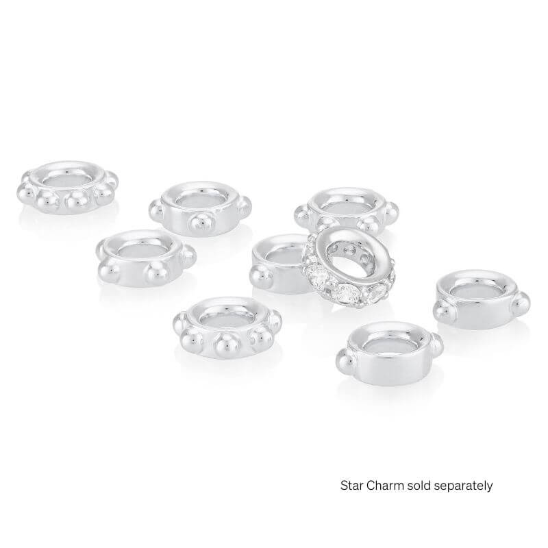 EMF Bracelet Numerology Charm Set Silver