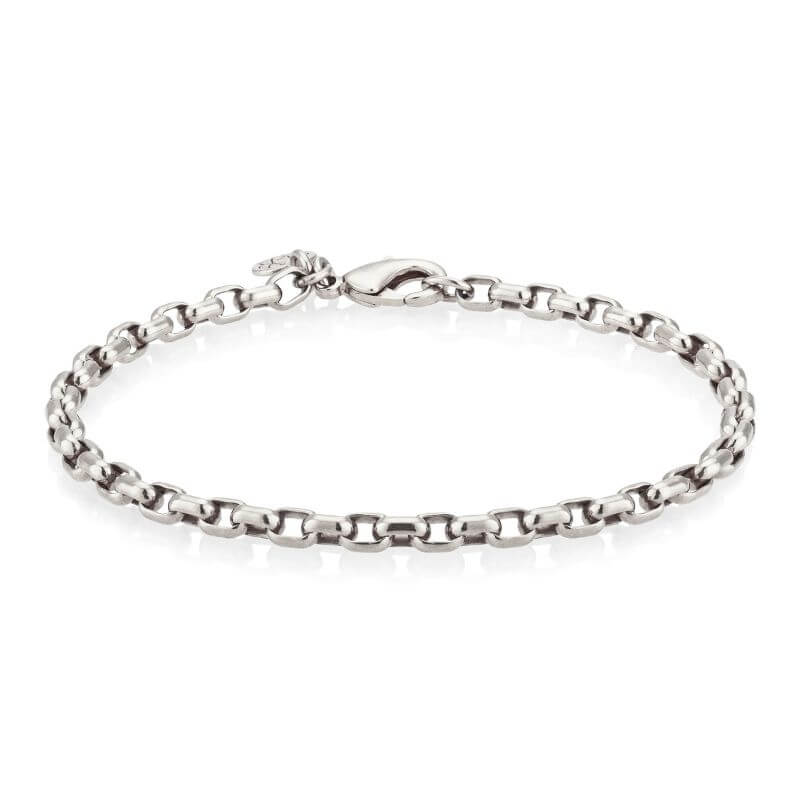 emf bracelet 925 sterling silver rolo chain 14k white gold