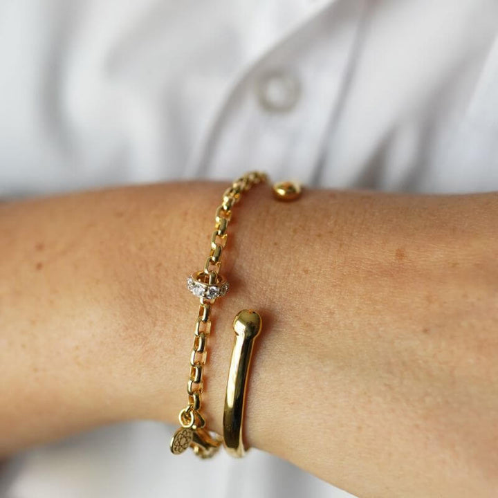 gold chain link EMF bracelet for women