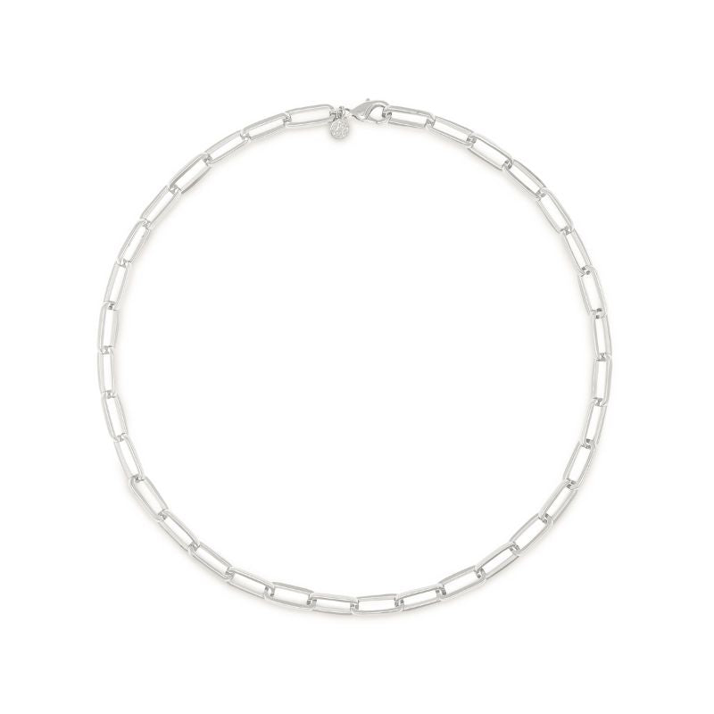 Paperclip chain EMF necklace silver