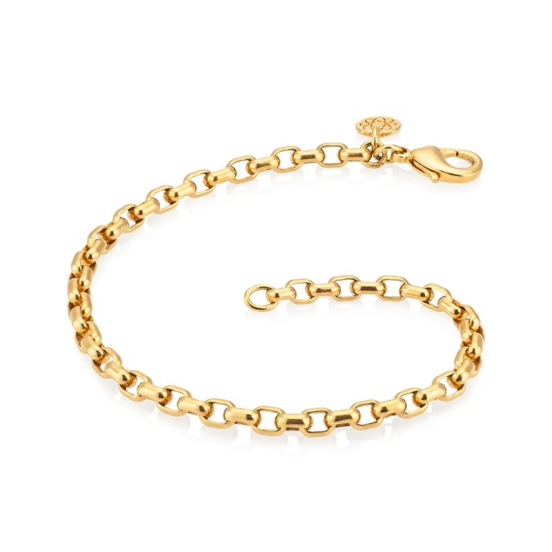 14-karat gold EMF protection bracelet rolo chain