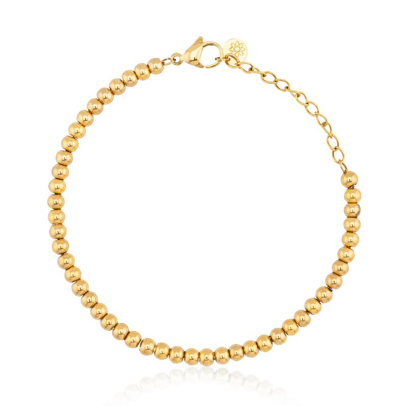 Gold bead bracelet EMF blocker jewelry