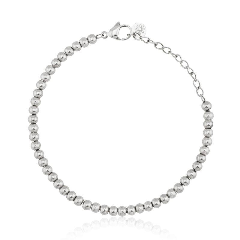 4mm silver bead EMF bracelet