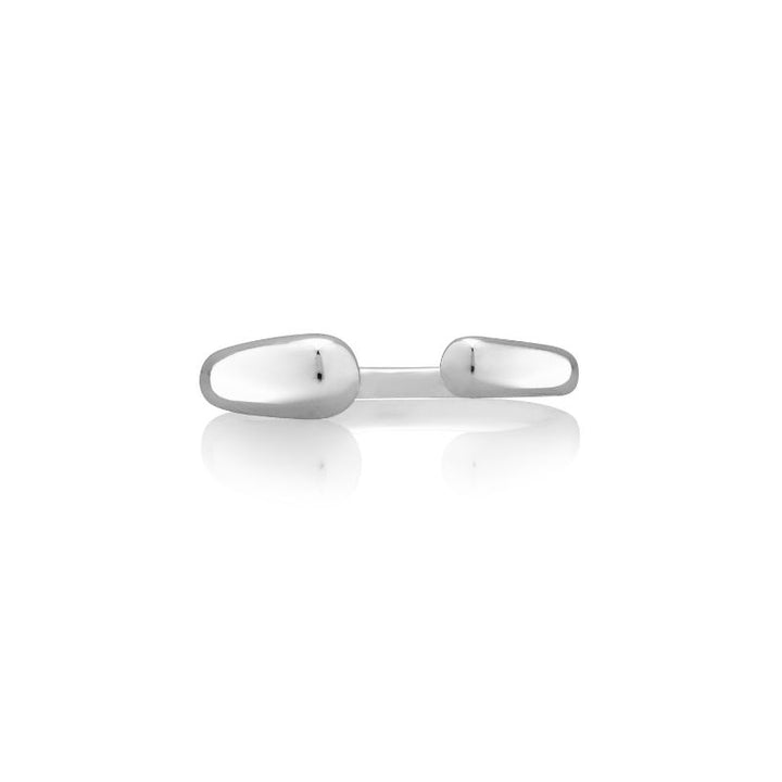 Silver EMF blocker open dome ring