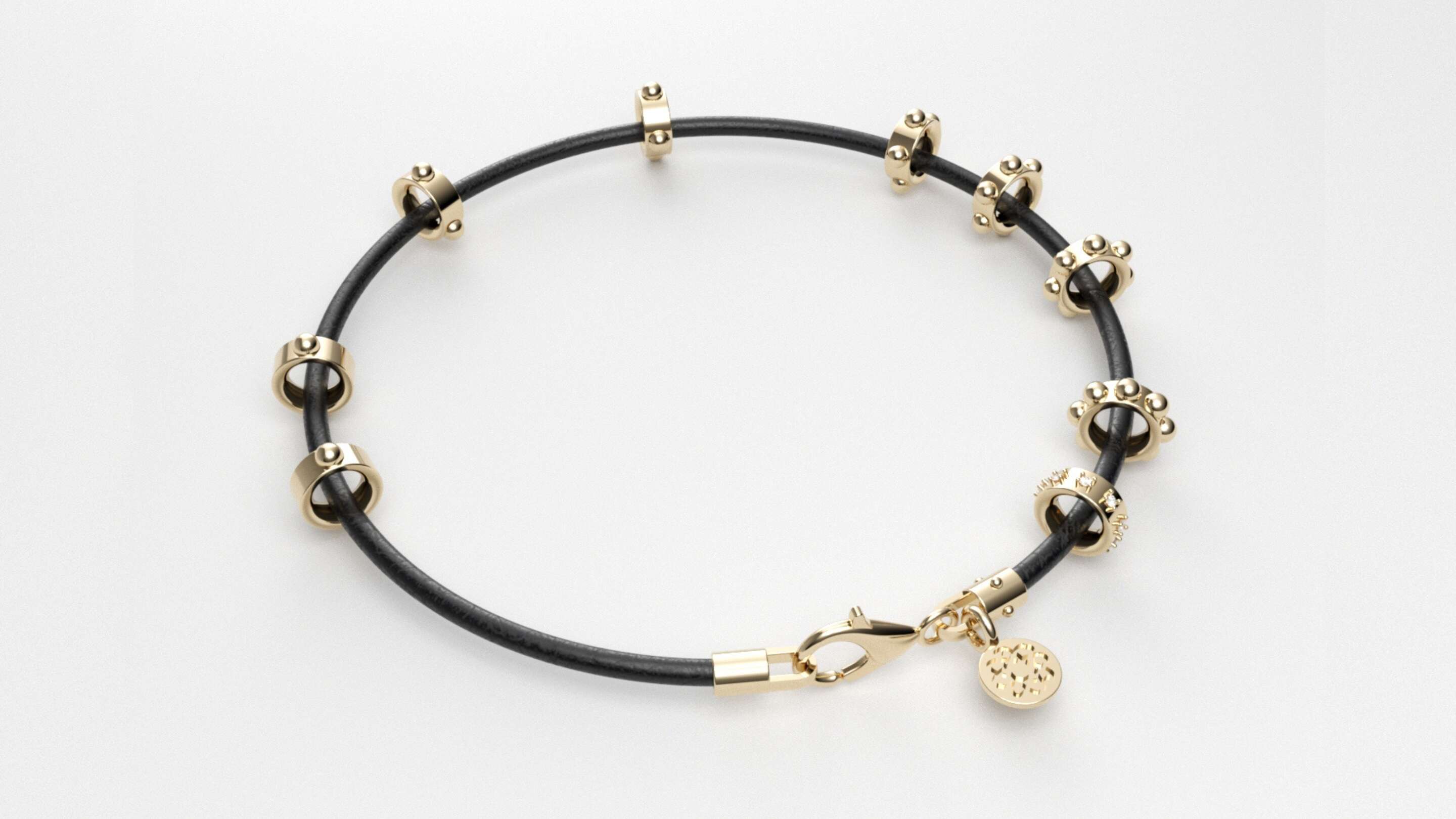 Gold charm bracelet energized jewlery