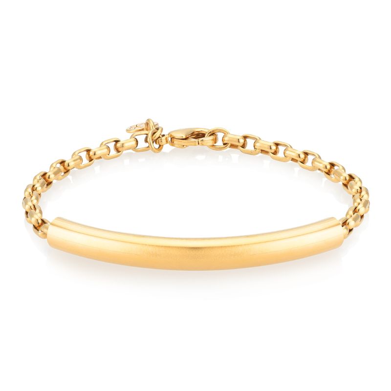 gold vermeil emf bracelet rolo chain link with charm