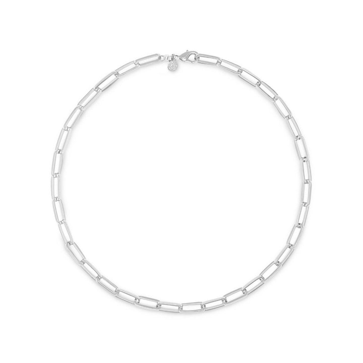 Paperclip chain EMF necklace silver